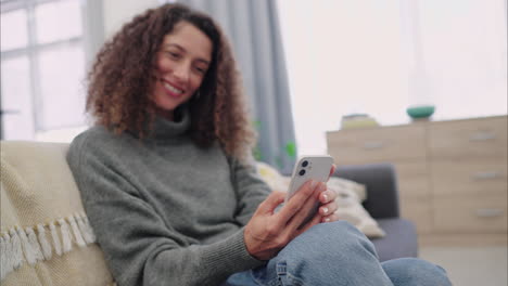 Phone,-social-media-and-woman-sitting-at-home-to