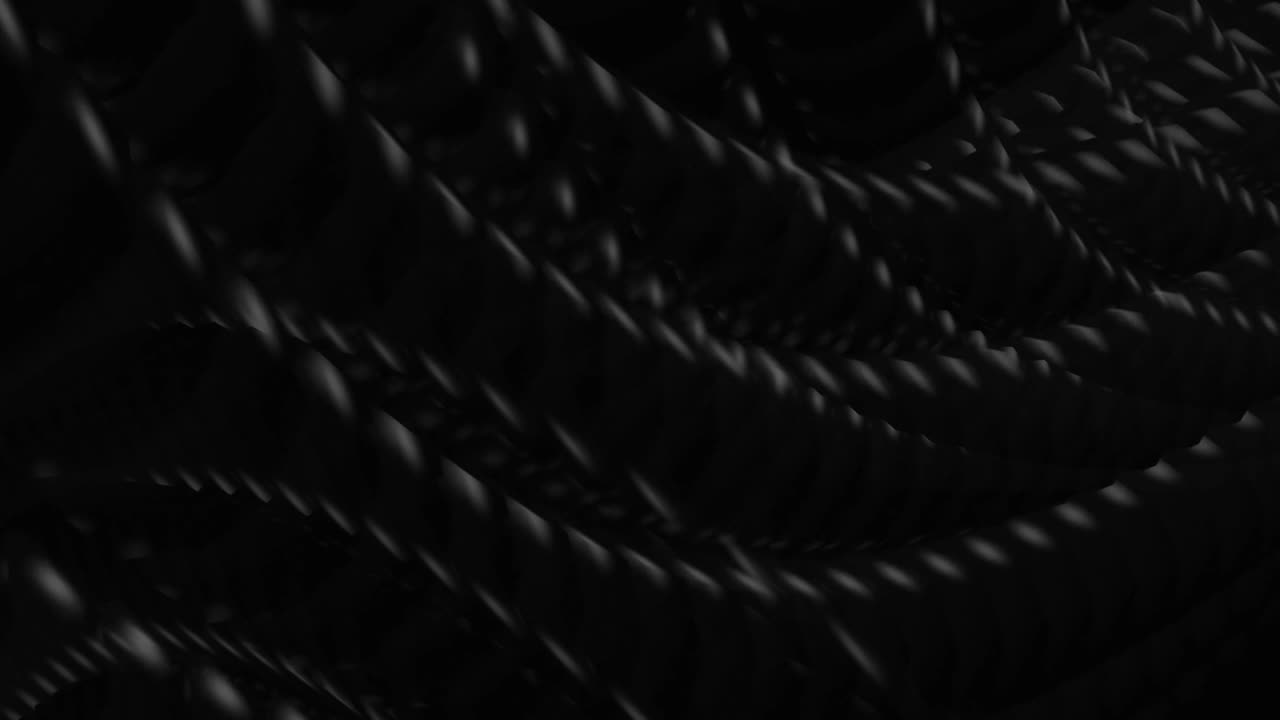 Abstract background with black circles. Abstract ropes. Modern black background template for documents, reports and presentations. Sci-fi futuristic. Loop 3D animation 4K, seamless, footage.