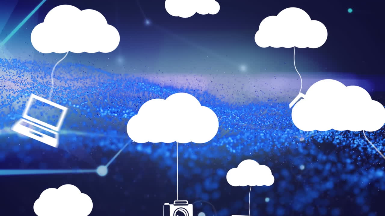 메쉬를 통해 전자 장치로 디지털 클라우드의 애니메이션