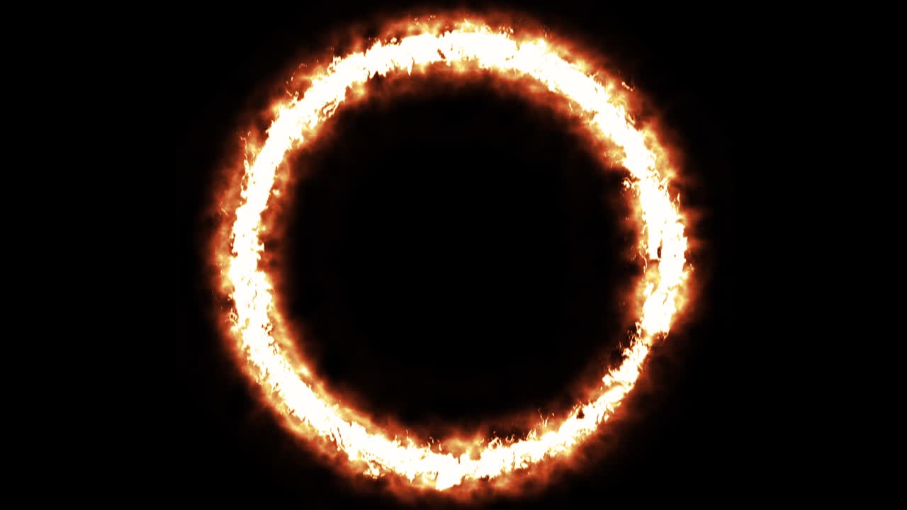 Blazing ring of fire in space