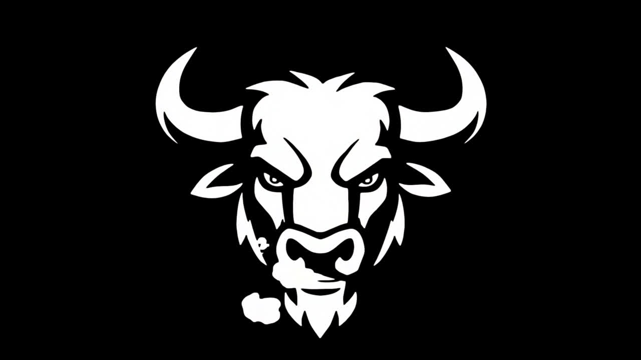 Rivelazione animata del logo con testa di bisonte stilizzata