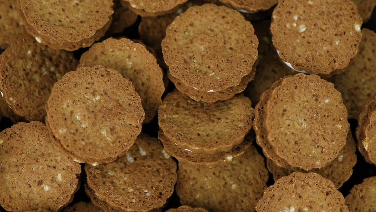 Hazelnut Cream Cookies on a rotating plate (seamles loopable)