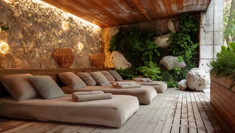 relaxing spa retreat with natural elements