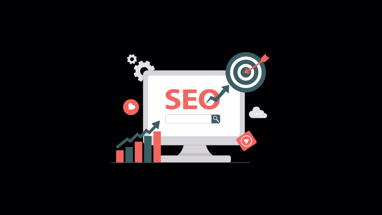 Animated Illustration of SEO Search Engine Optimization Strategy