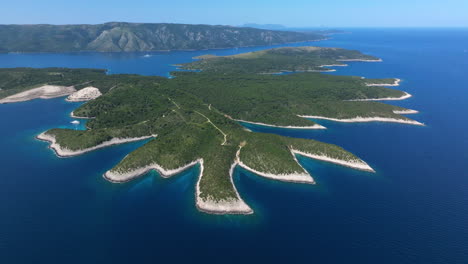aerial view of the pakleni islands, archipelago in adriatic sea, croatia