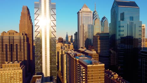 philly downtown golden hour panorama