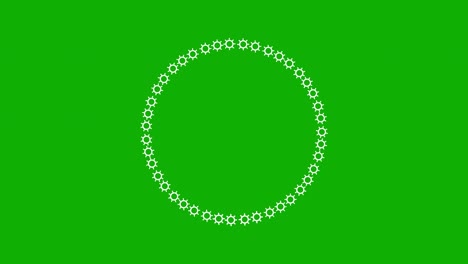 spinning gears circular pattern motion graphics with green screen background