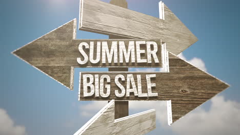 Summer-Big-Sale-with-direction-indicator-on-road-with-blue-sky