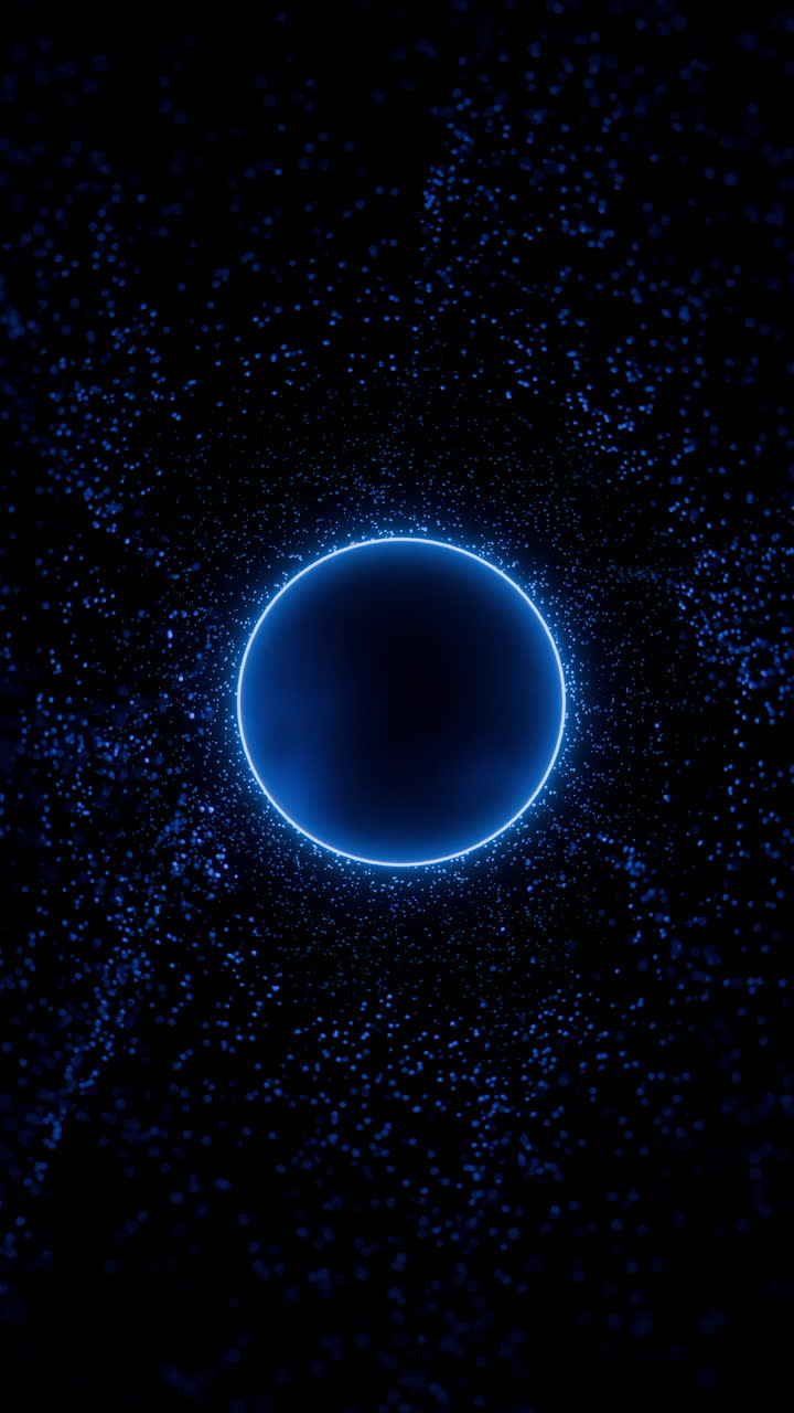 Abstract Glowing Blue Circle with Dots