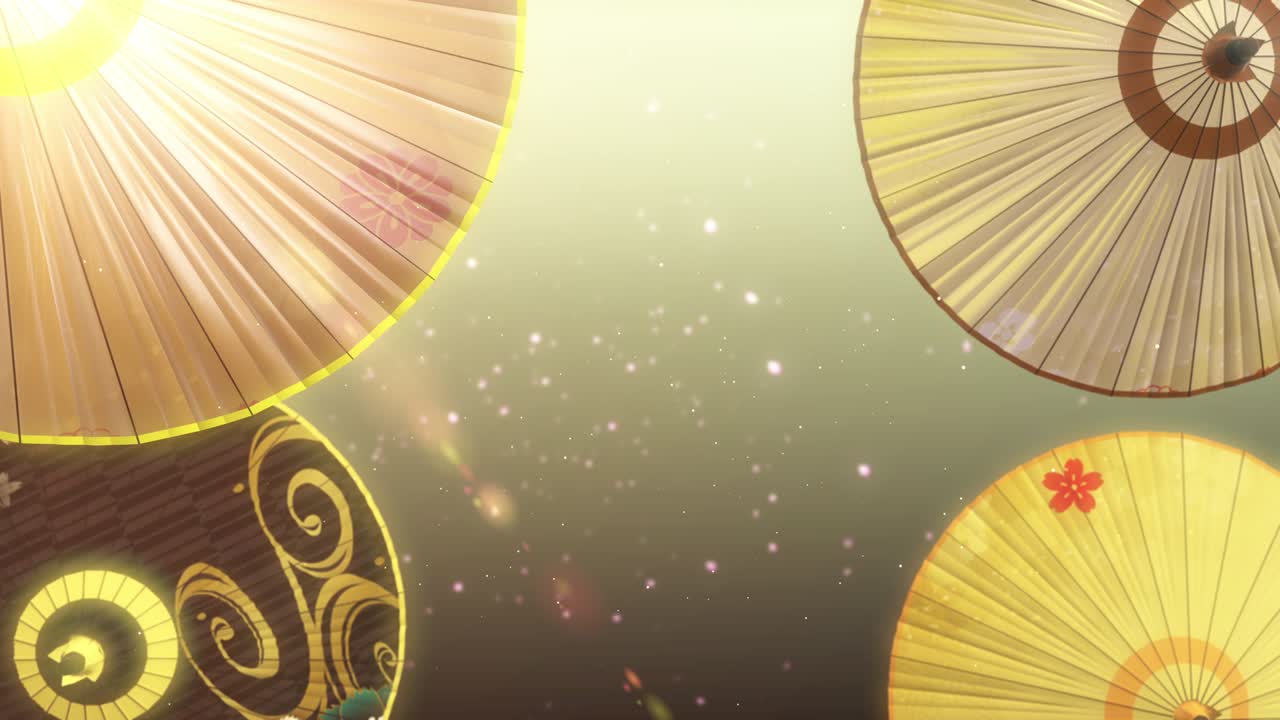 일본어 중국어 우산 우산 루프 애니메이션