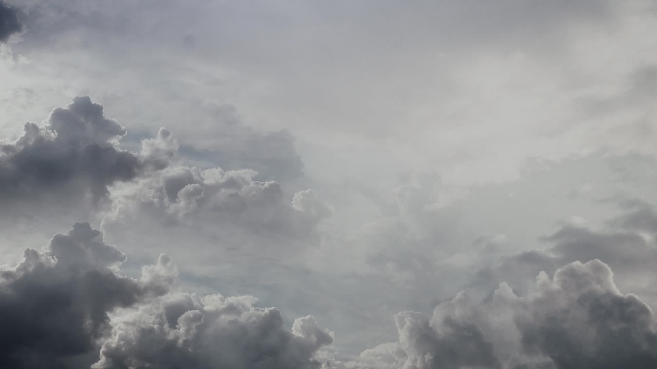 POV lightning flash over dark sky and clouds, thunderstorm