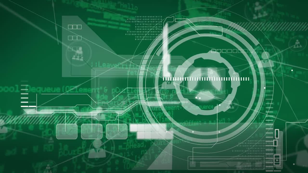 그리드 상의 데이터 처리와 함께 연결 네트워크의 애니메이션