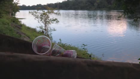 single use plastic cups at angkor wat