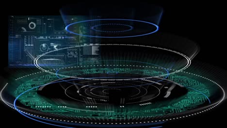 animation of data processing over black background