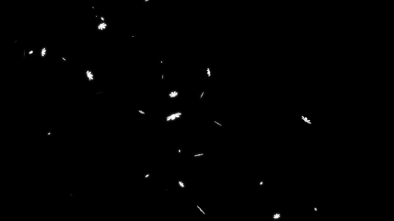 White cosmos falling particles motion graphics