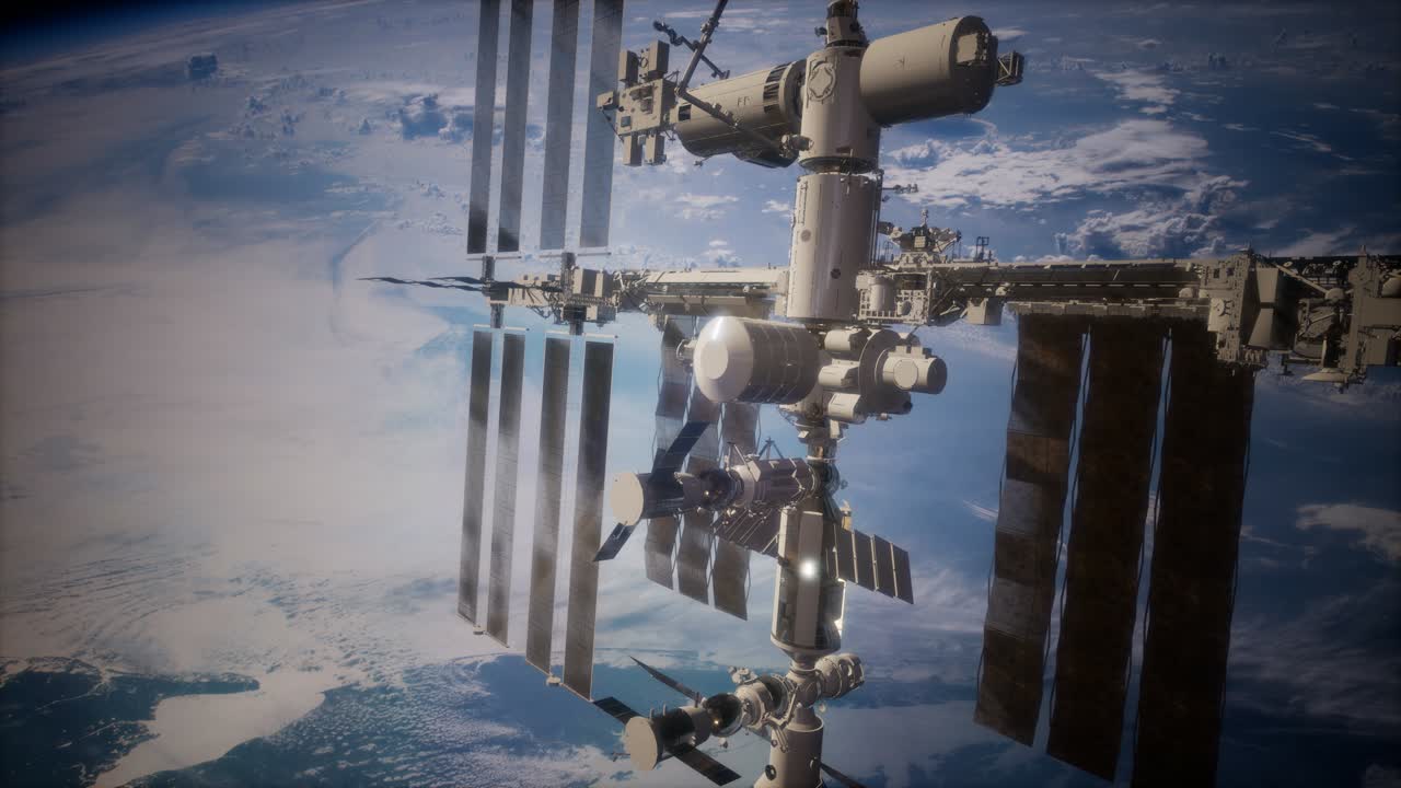estación espacial internacional en el espacio exterior sobre el planeta tierra
