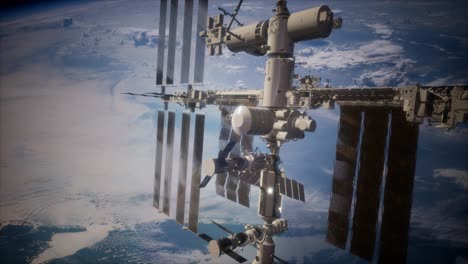 international space station in outer space over the planet earth