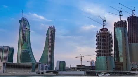 bahrain financial harbour - timelapse - pan left