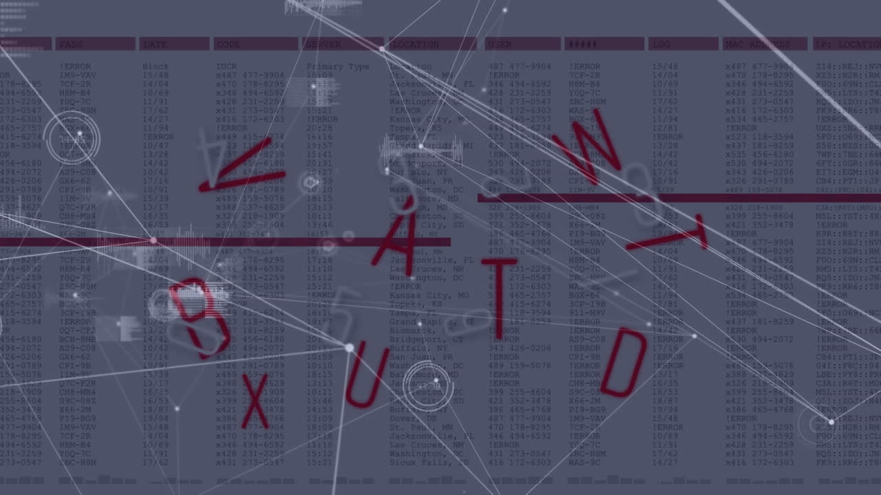 animación de la red de conexiones con cartas y procesamiento de datos