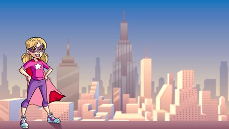 little super girl city background