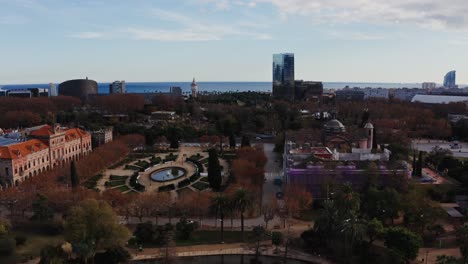 aerial view of barcelona park