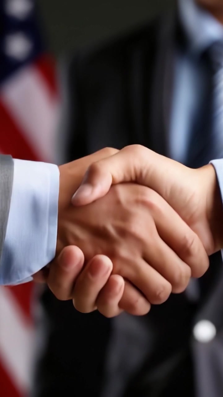 Un Gesto Simbólico de Asociación y Colaboración: Dos Individuos Estrechando Firmemente las Manos Contra un Sutil Fondo de Unidad y Confianza