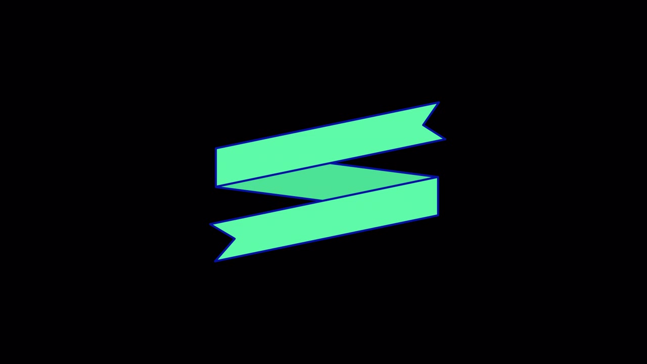 Animated Green Ribbon Forming an S Shape