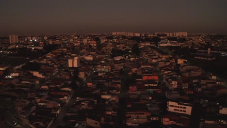 aerial flyover sao paulo city after sunset time during dusk in brazil,south america