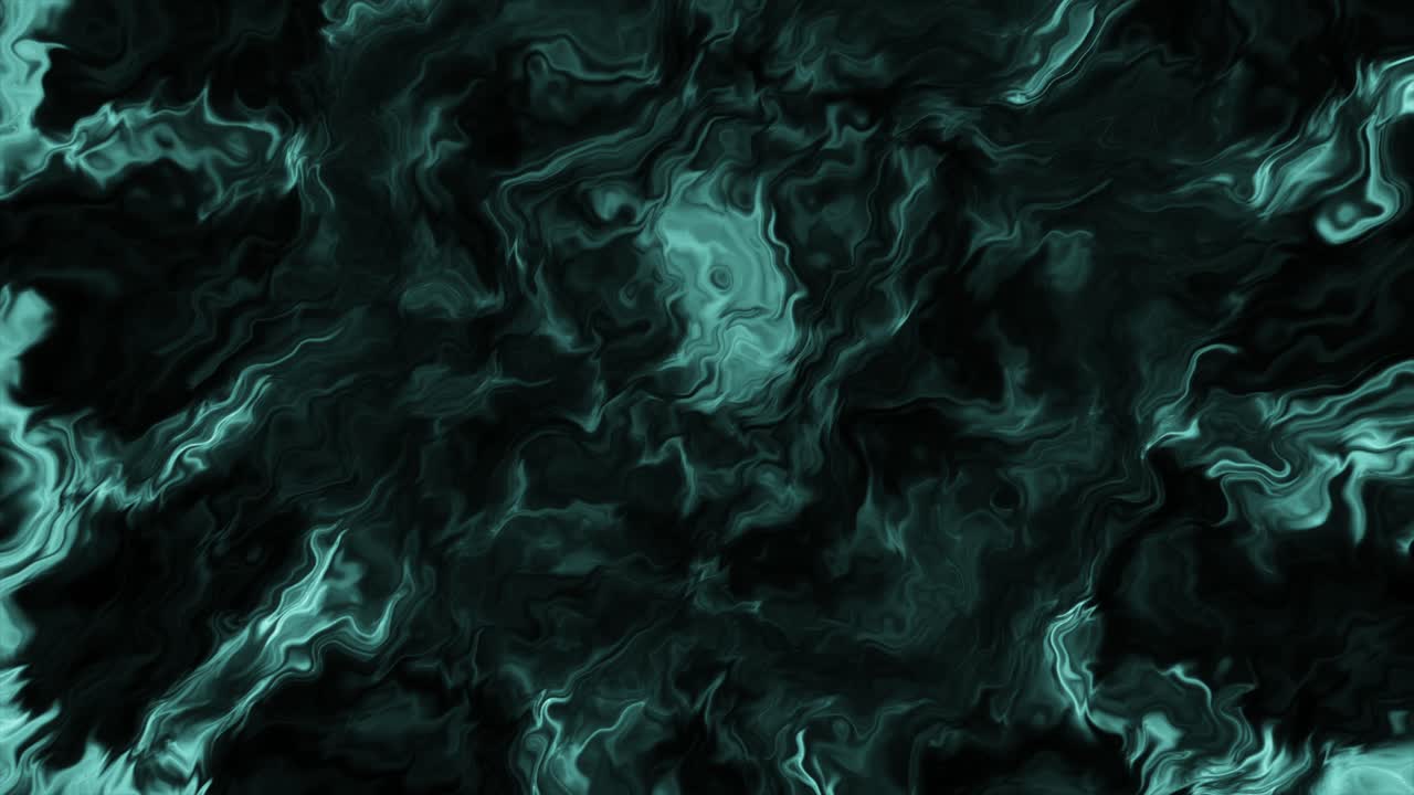 Abstract Swirling Green and Black Liquid Art
