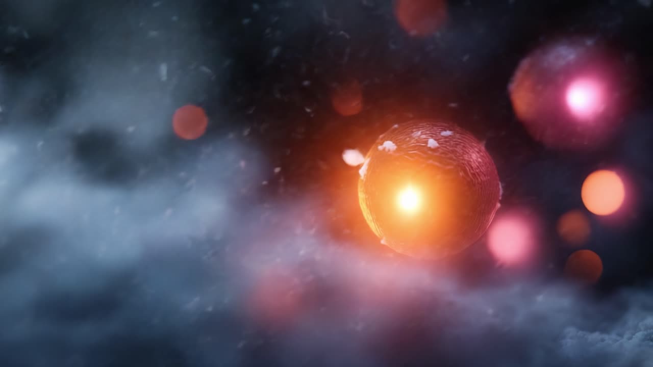 Immagini Cosmiche Astratte: Globi Energetici Tra Sfondi Eterei, Illustrati Attraverso Illuminazione Dinamica Ed Effetti Particellari, Coinvolgendo L'immaginazione Dello Spettatore