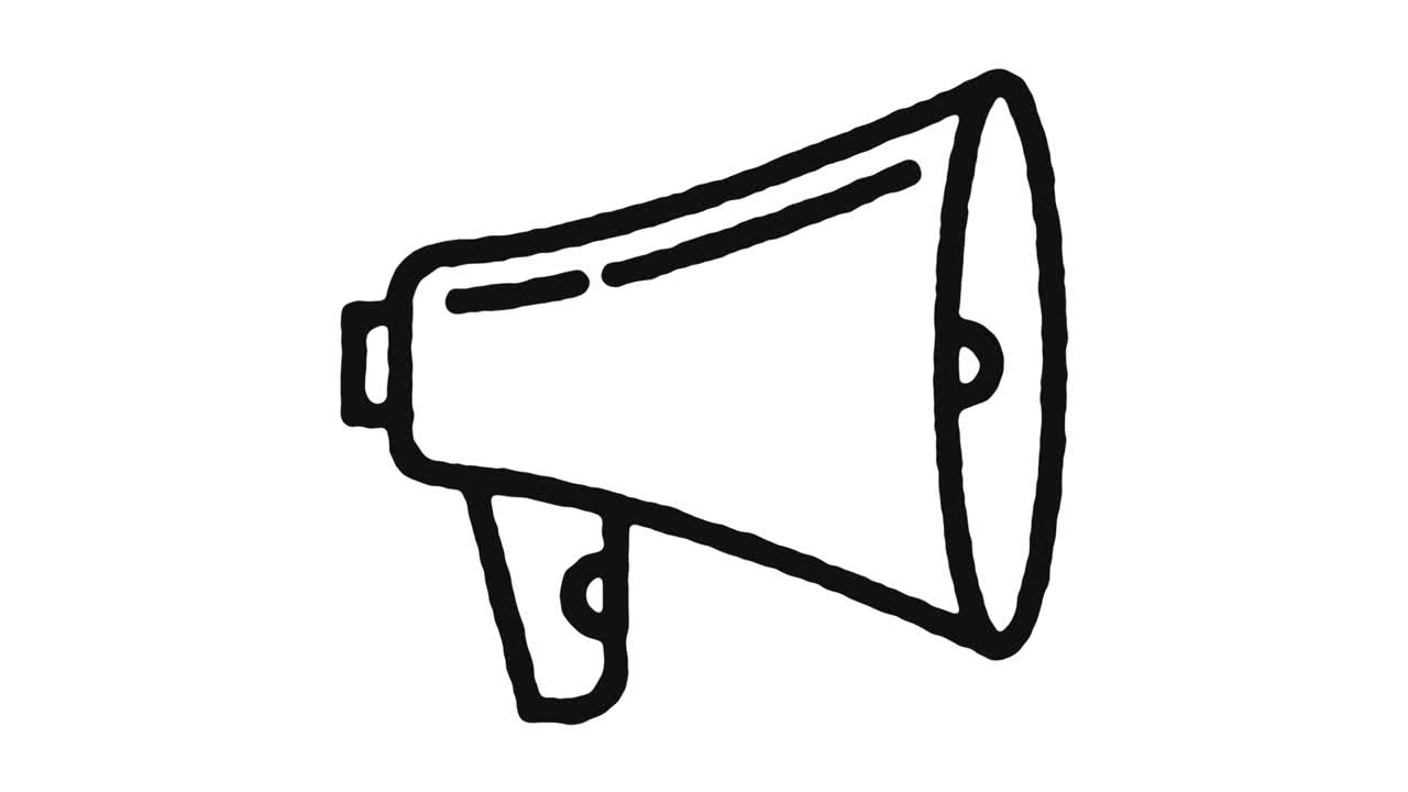 Megaphone Icon Animation Footage & Alpha Channel