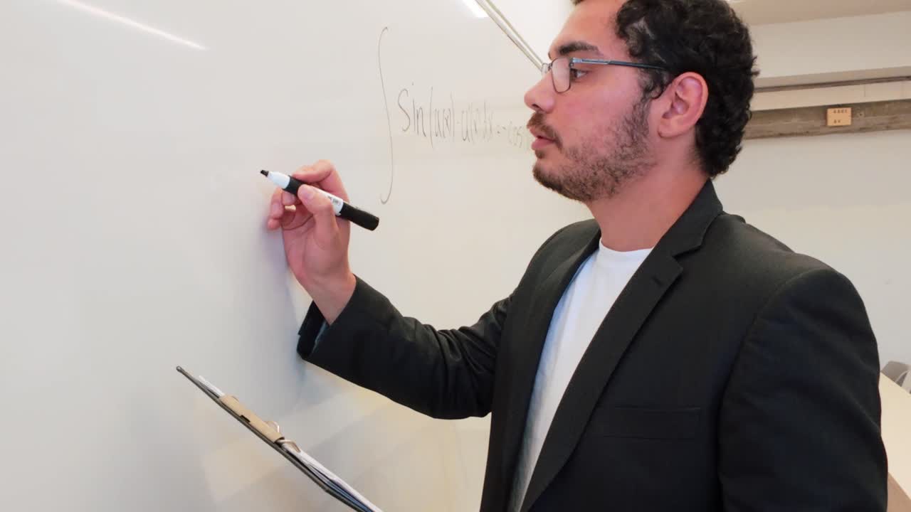 Speaker Rehearsing His Speech from Notes