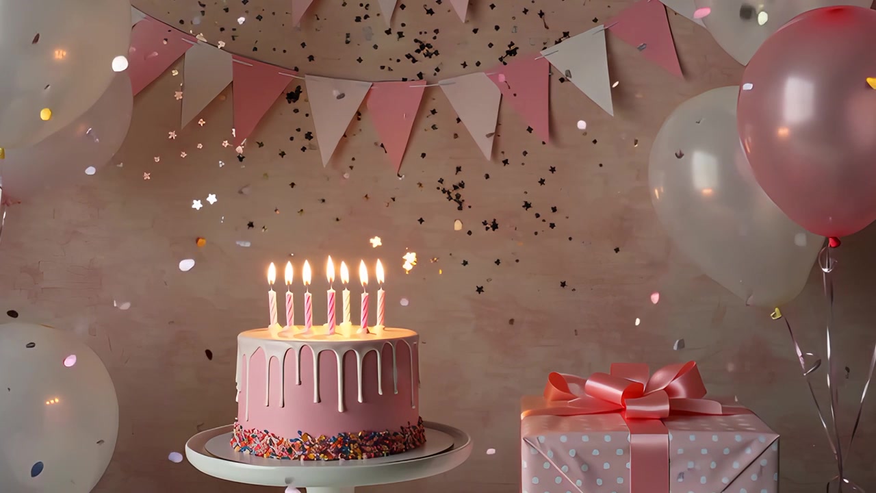 Sfondo di compleanno con palloncini 4K