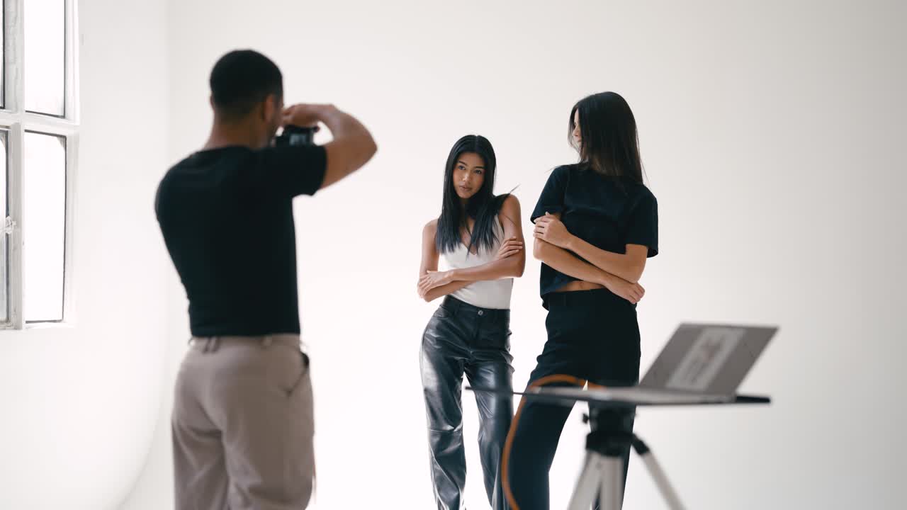 Fashion shoot in a studio