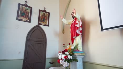 shot of religious chapel or funeral home for funeral service