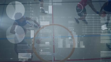 Animation-Der-Datenverarbeitung-über-Basketballspielern