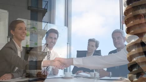animación del sitio de construcción sobre personas de negocios hablando en la oficina