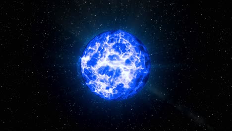 blue energy sphere in space