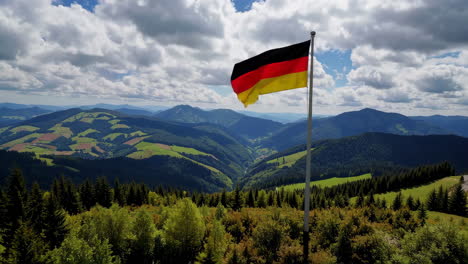 german flag on mountain viewpoint