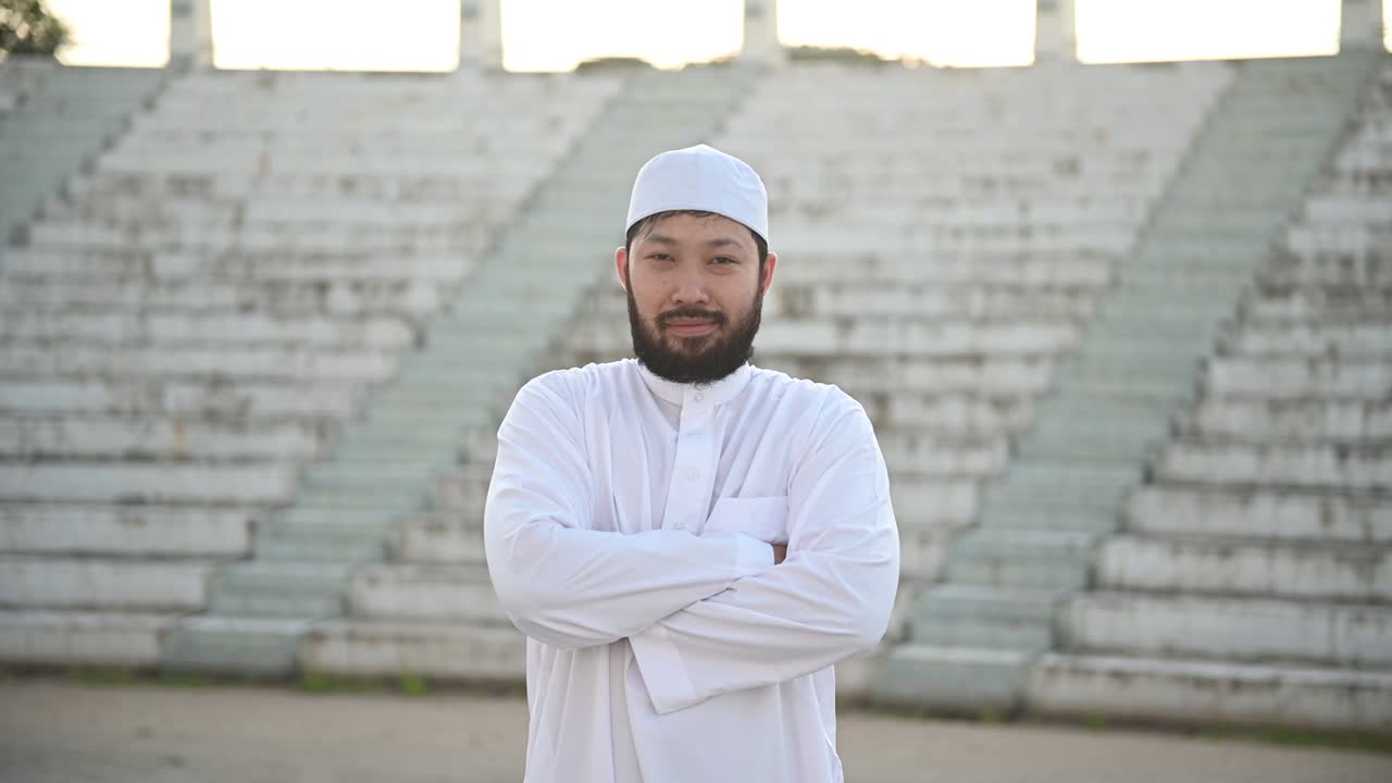 실루 젊은 아시아 무슬림