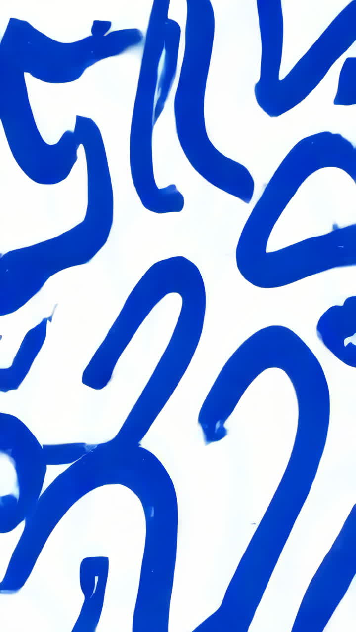 Abstract Blue Paint Strokes on White Background