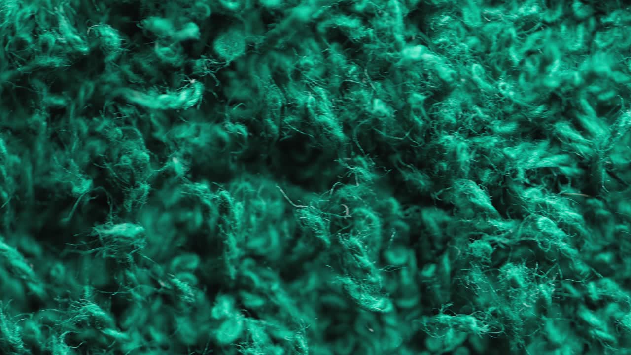 초록색 수건의 질감 클로즈업