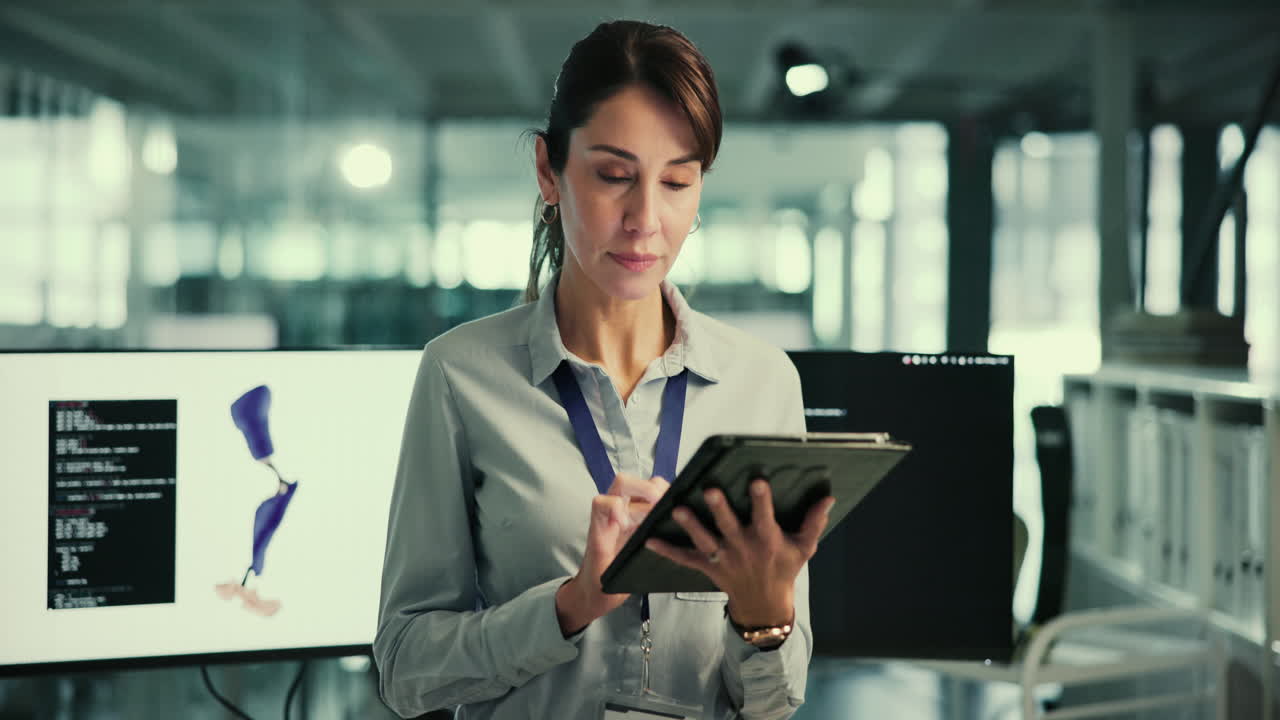 mujer de negocios sonriente en una oficina