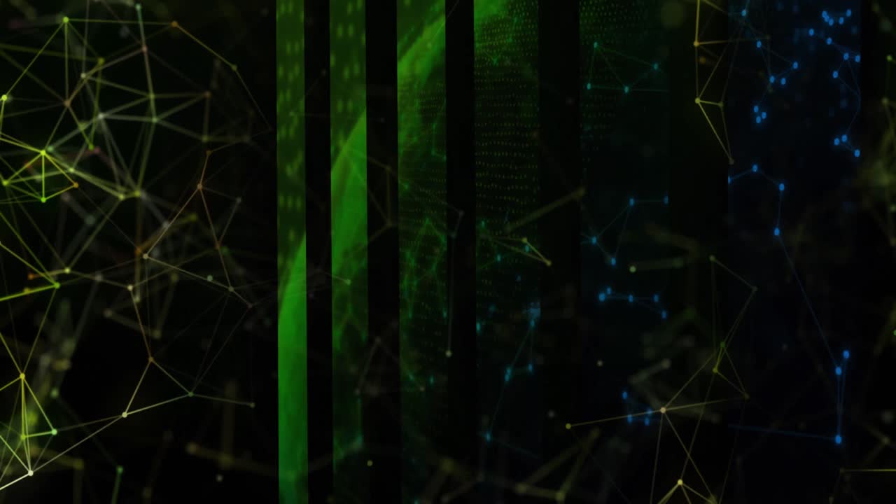 Animation of moving shapes on black background