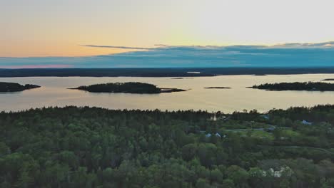 Luftaufnahme-Des-Sheepscot-River-Bei-Sonnenuntergang