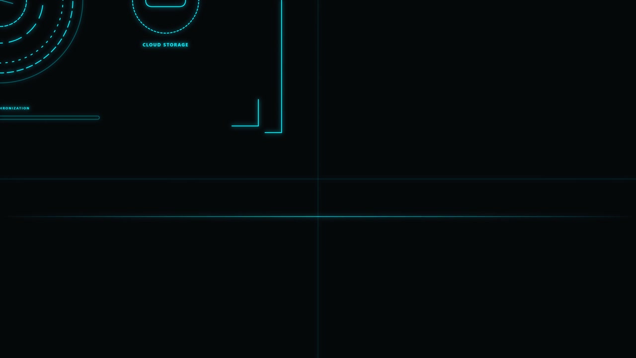 Futuristic Digital Interface with Cloud Storage Data Visualization