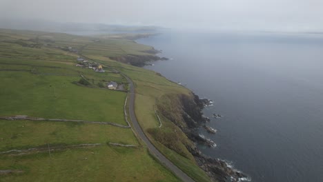 slea head drive dingle peninsula southwest atlantic coast, ireland drone aerial view