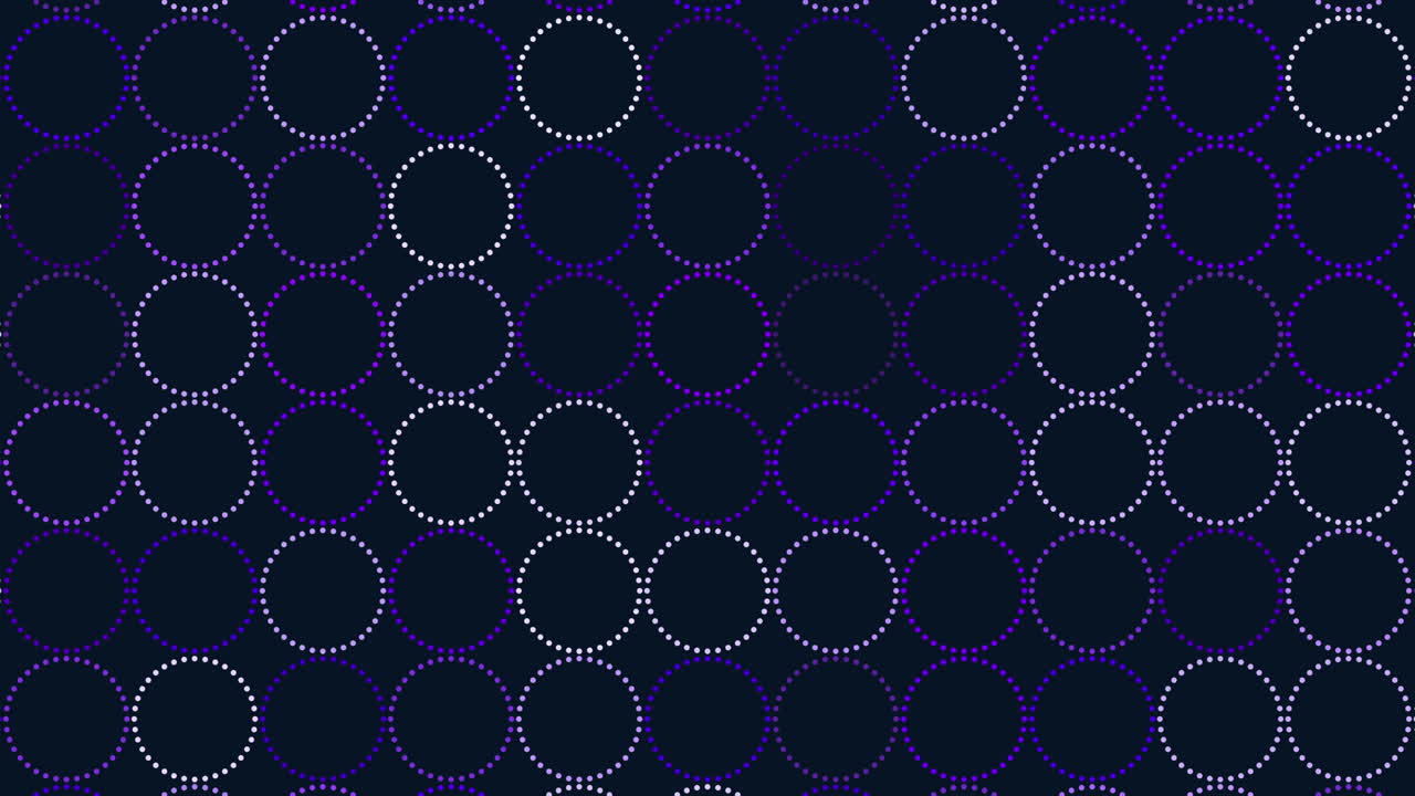 Green outlined circles on dark background repeating pattern of dotted circles