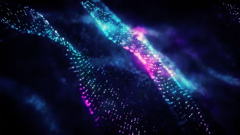 4k partículas abstractas sin costuras en movimiento ondulado