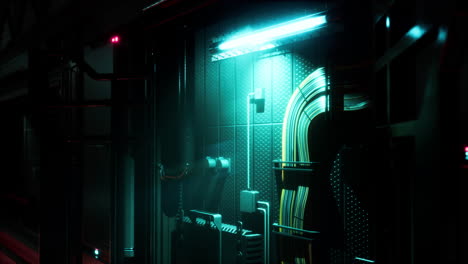 interior futurista de la base espacial